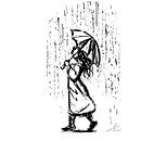Meisje in de regen met paraplu van Emiel de Lange thumbnail