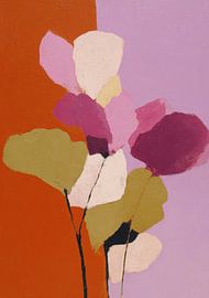 Composition florale abstraite : orange & lilas sur Niklas Maximilian