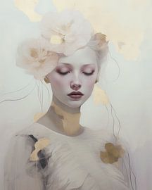 Eclectic portrait with gold accents by Carla Van Iersel