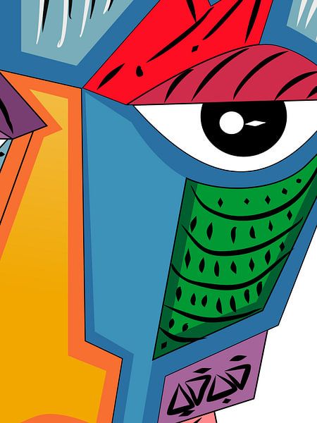 Abstract Geometric Face Illustration by Kelly R Hayes