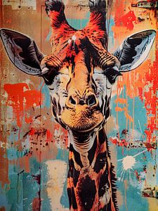 Giraffe Street Art Graffiti rostige Oberfläche