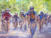 Wielrenners onder de platanen, Tour de France van Paul Nieuwendijk thumbnail