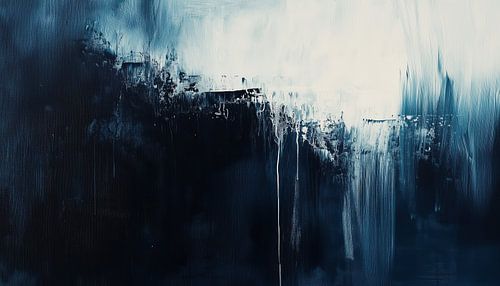 Donkerblauw - wit abstract panorama