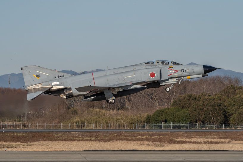 McDonnell Douglas F-4EJ Phantom II of 302 Hikotai during take-off at Hyakuri AFB. by Jaap van den Berg