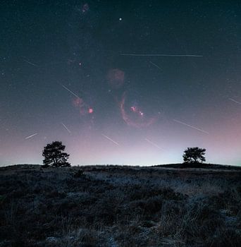 Meteorschwarm Geminiden über der Veluwe.
