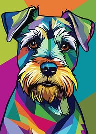 Chien schnauzer miniature Pop Art