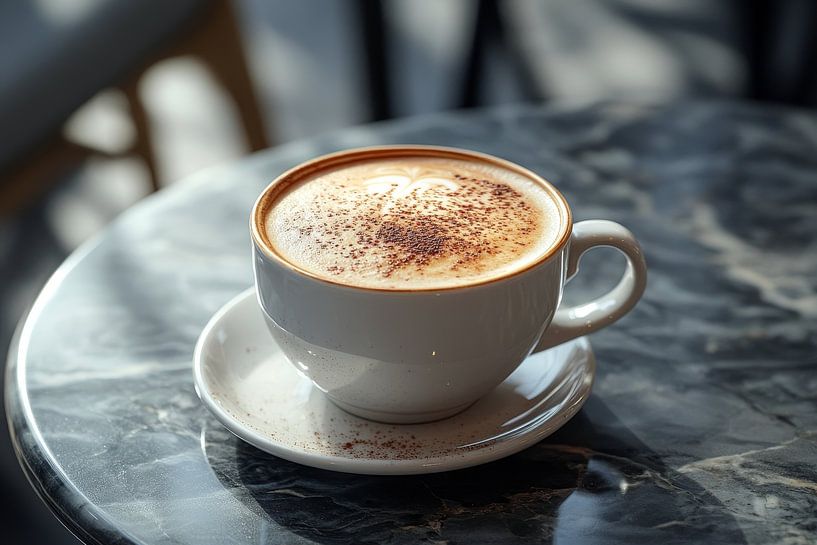 une tasse de café chaud ou de cappuccino par Egon Zitter