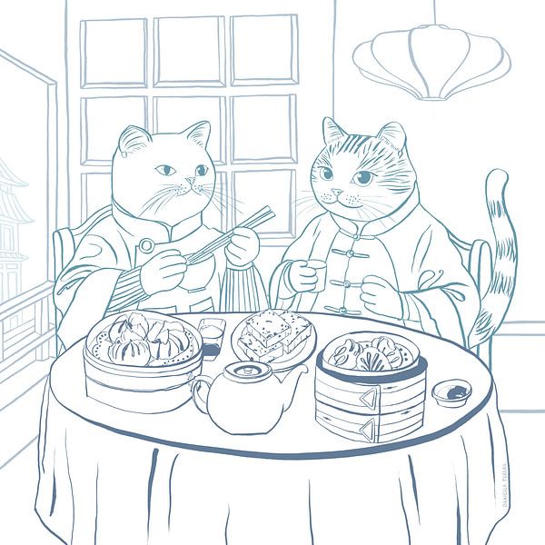 Cats and Dim Sum by Daniella Perera Studio