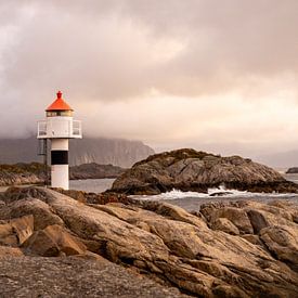 Kabelvåg lighthouse on the Lofoten Islands in Norway by Judith van Wijk