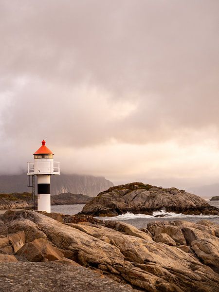 Kabelvåg lighthouse on the Lofoten Islands in Norway by Judith van Wijk