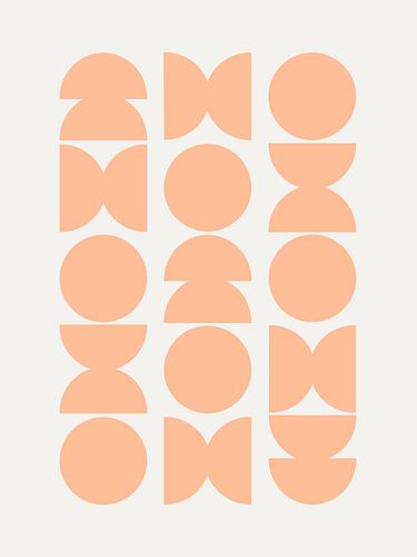 Peach Fuzz Mid-Century modernes Muster