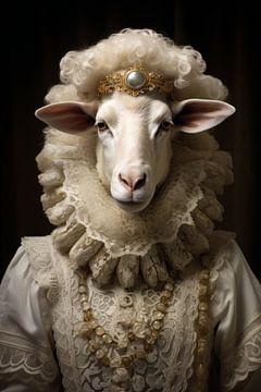 Sheep in Baroque by PIX on the wall