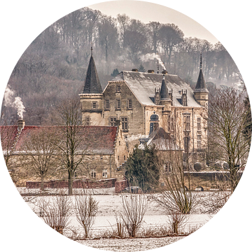 Kasteel Schaloen in Oud-Valkenburg in winterse sfeeren van John Kreukniet