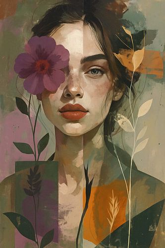 Abstract Portret - Tussen Roest en Roze