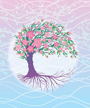 Pink tree of life