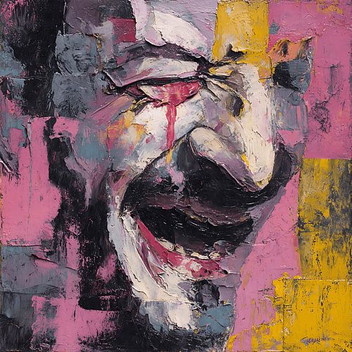 L'homme qui rit, l'ombre qui pleure – Œuvre d'art sur la dualité émotionnelle surréaliste