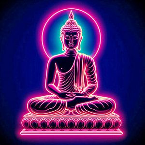 Buddha in rosa Neon