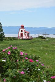Ein kleiner Leuchtturm am Ufer des Flusses von Claude Laprise