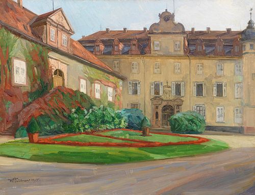 Schloßhof in Baden-Baden im September, Wilhelm Trübner