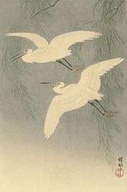 Seidenreiher auf der Flucht vor Ohara Koson