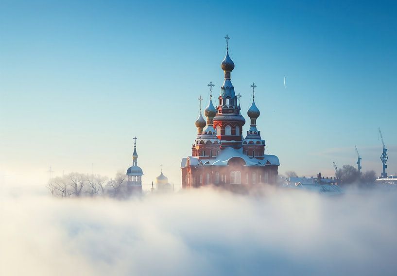 Kirchenmauern leuchten magisch von fernlichtsicht