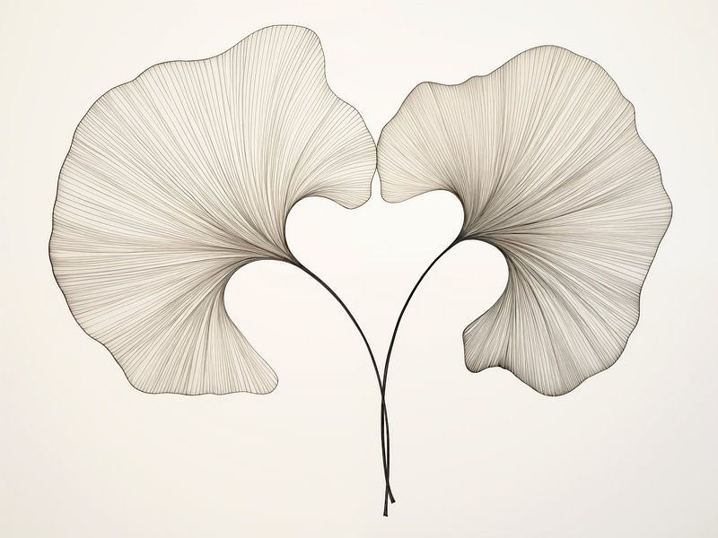 Nature morte Japandi, Ginkgo Biloba par Caroline Guerain
