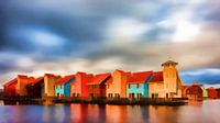 Impressionistisch Reitdiephaven Groningen van Reina Nederland in kleur thumbnail