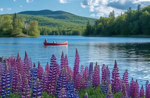 Lupinen in traumhafter Landschaft