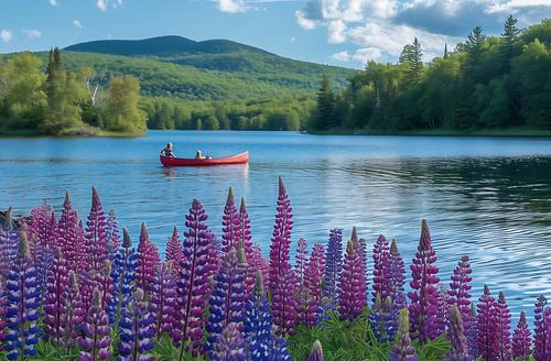Des lupins dans un paysage de rêve