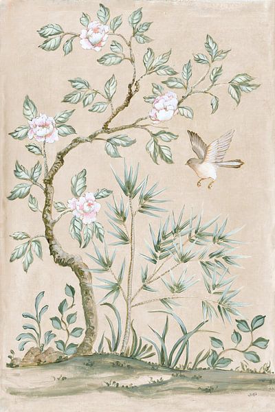 Spring Mural II Tan, Julia Purinton par Wild Apple
