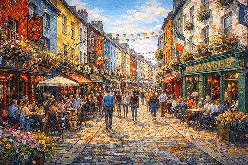 Galway in Ireland, an impressionist painting.