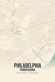 Alte Karte von Philadelphia (Pennsylvania), USA. von Ortsdrucke