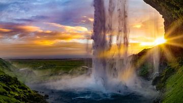 Behind the Waterfall Dettifoss Iceland by Truckpowerr