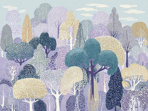 Bomen landschap | Colorful Tree Wonderland