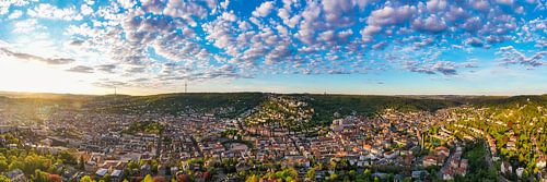In vogelvlucht over Stuttgart-Mitte en Stuttgart-Süd