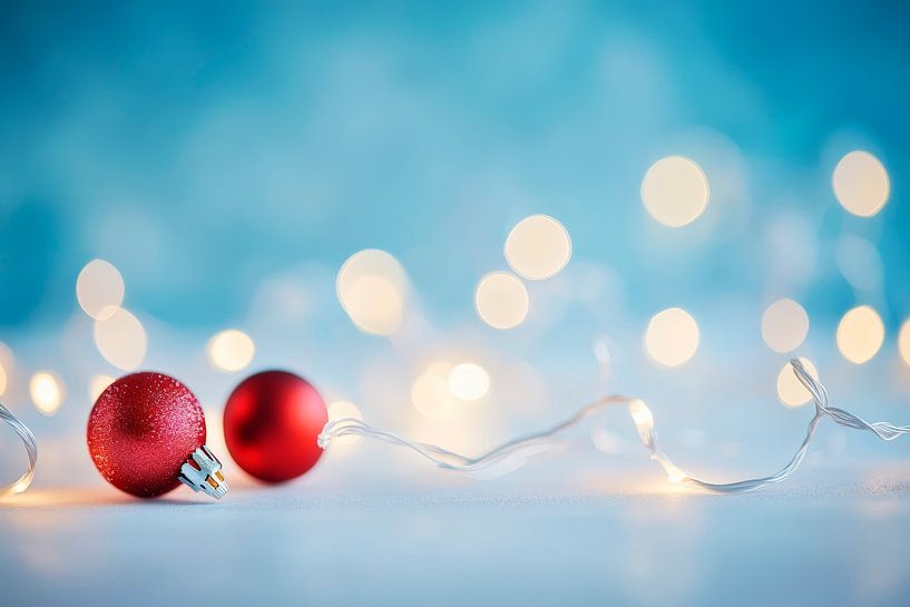 Weihnachtliche Dekoration mit Lichtern von Poster Art Shop