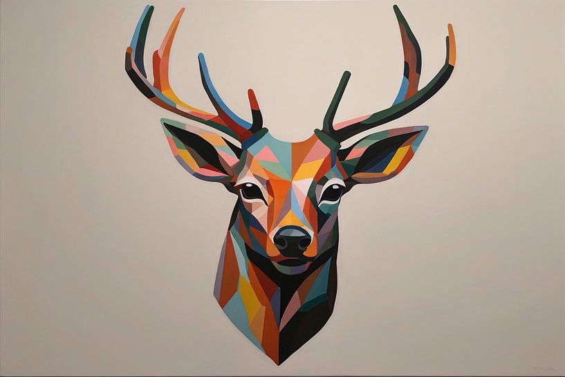 Portrait of a colourful deer by Art & Soul Creations