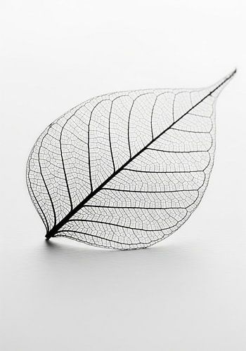 Skeletal Leaf on White Surface