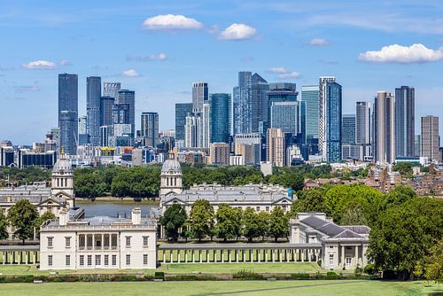 LONDEN Canary Wharf skyline vanuit Greenwich