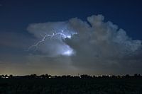 lightning leaving the storm cloud