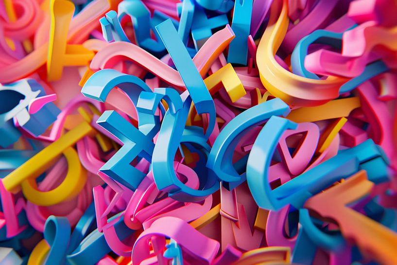 Colourful 3D typography with abstract letters by Imperial Art House