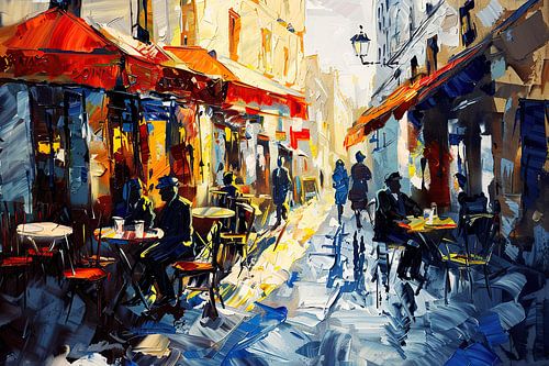 Straatleven Impressionisme | Chromatic Boulevard Encounter