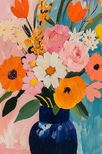 Explosion de couleurs en bleu cobalt