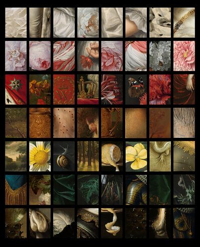 Patroon van details in schilderijen uit het Rijksmuseum Amsterdam