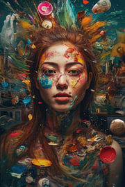 Realistic colourful portrait