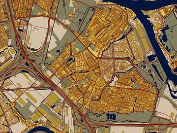 Map of Ridderkerk in the style of Gustav Klimt by Maporia