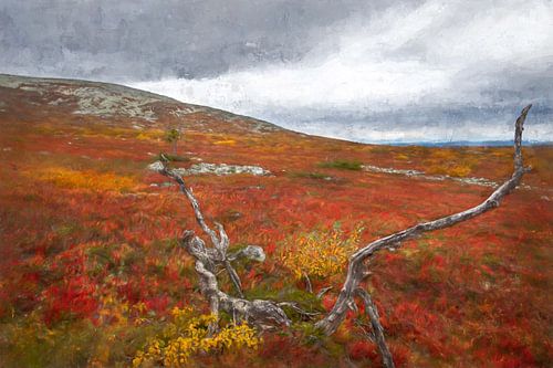 Herbstliches Rot in der Höhe