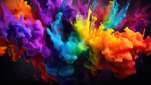"Regenbogen-Rhapsodie: Die Eleganz der Splattered Color Art"