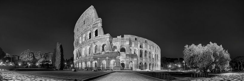 Het Colosseum in Rome in zwart en wit. van Manfred Voss, Zwart-Wit Fotografie
