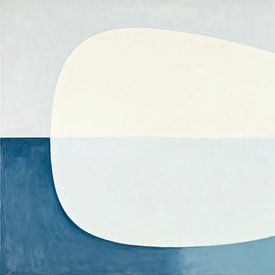 Blue Zen balance an abstraction with soft shapes by FRESH Fine Art